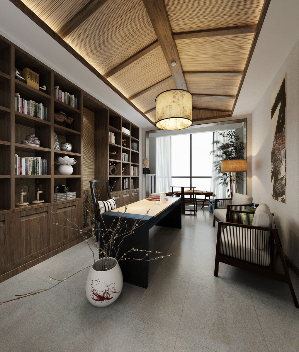 新中式 中式古典 奢华家装别墅样板房-3-23