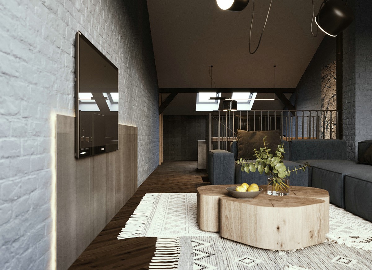 高级黑遇上工业风,酷感十足的理性居所-7