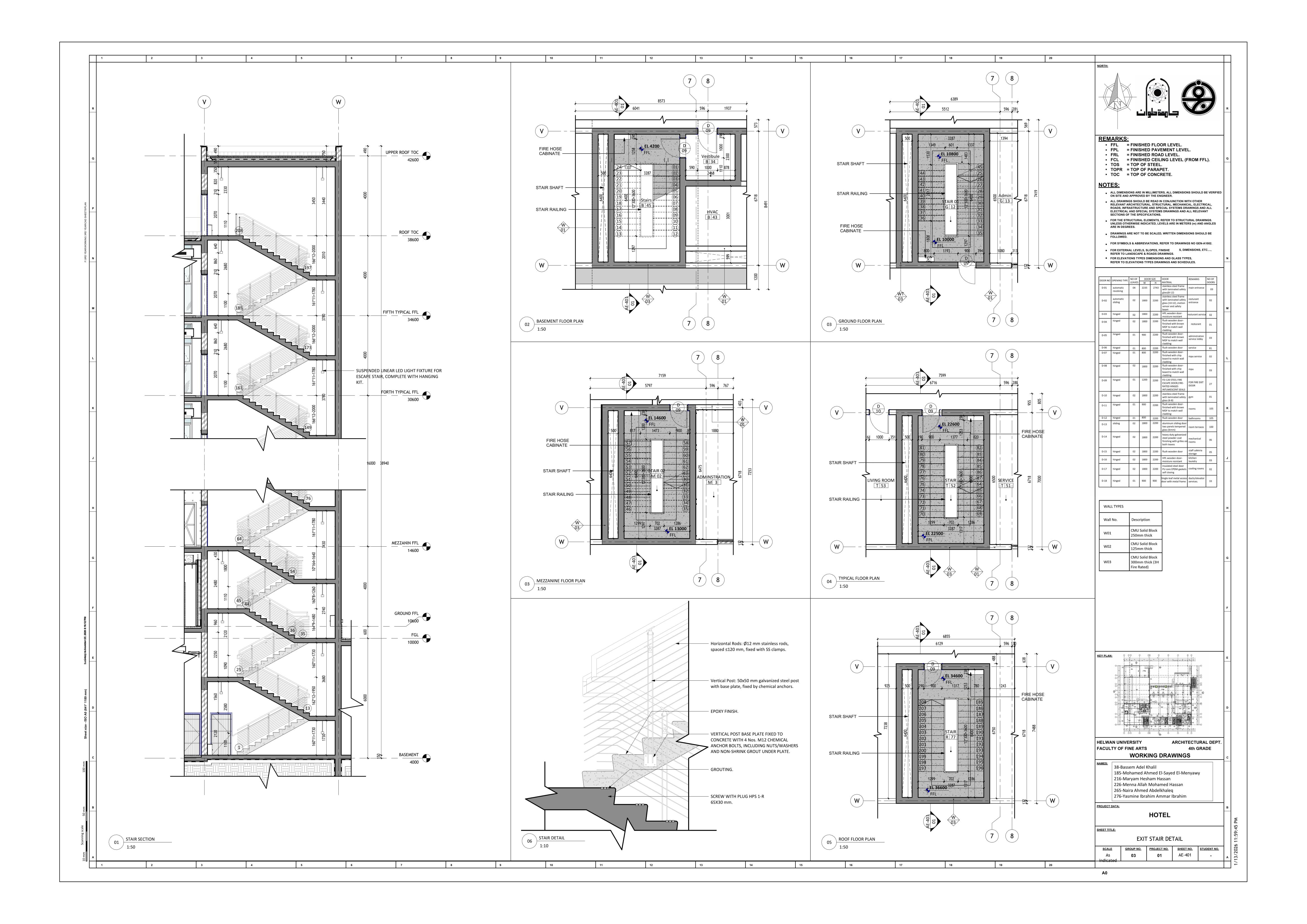 Blue Hotel | 3-Star Hotel Working Drawings-114