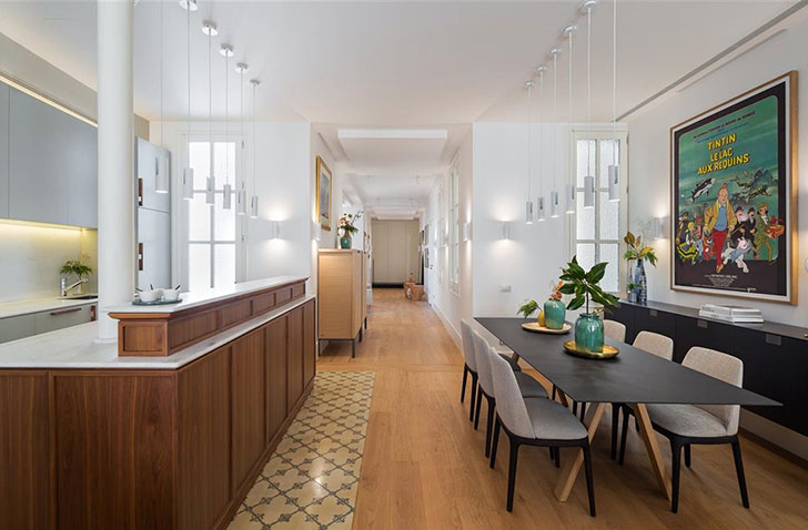 巴塞罗那 19 世纪古建筑中的明亮家园-10