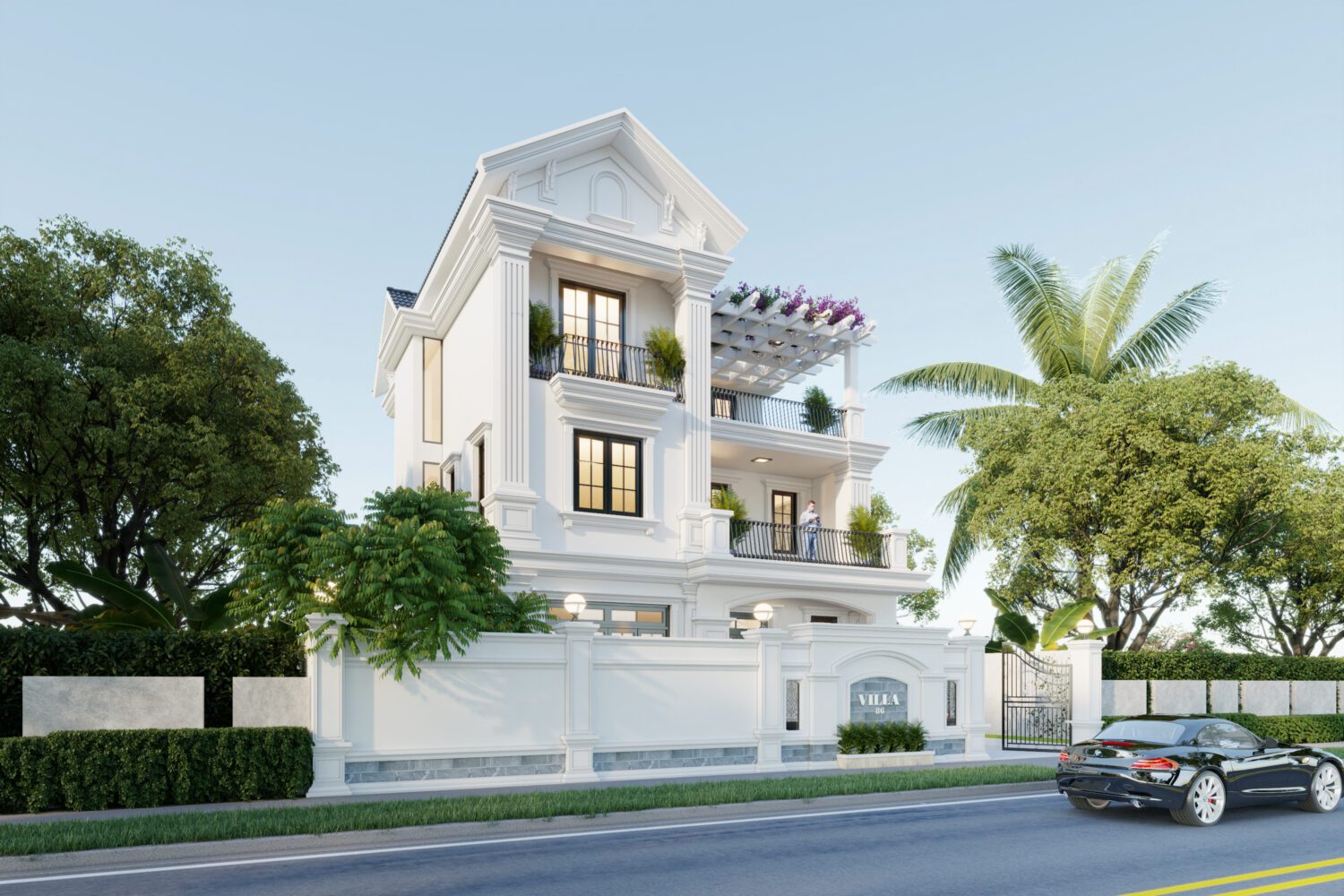 7454. Free Sketchup Villa Exterior Model Download-3