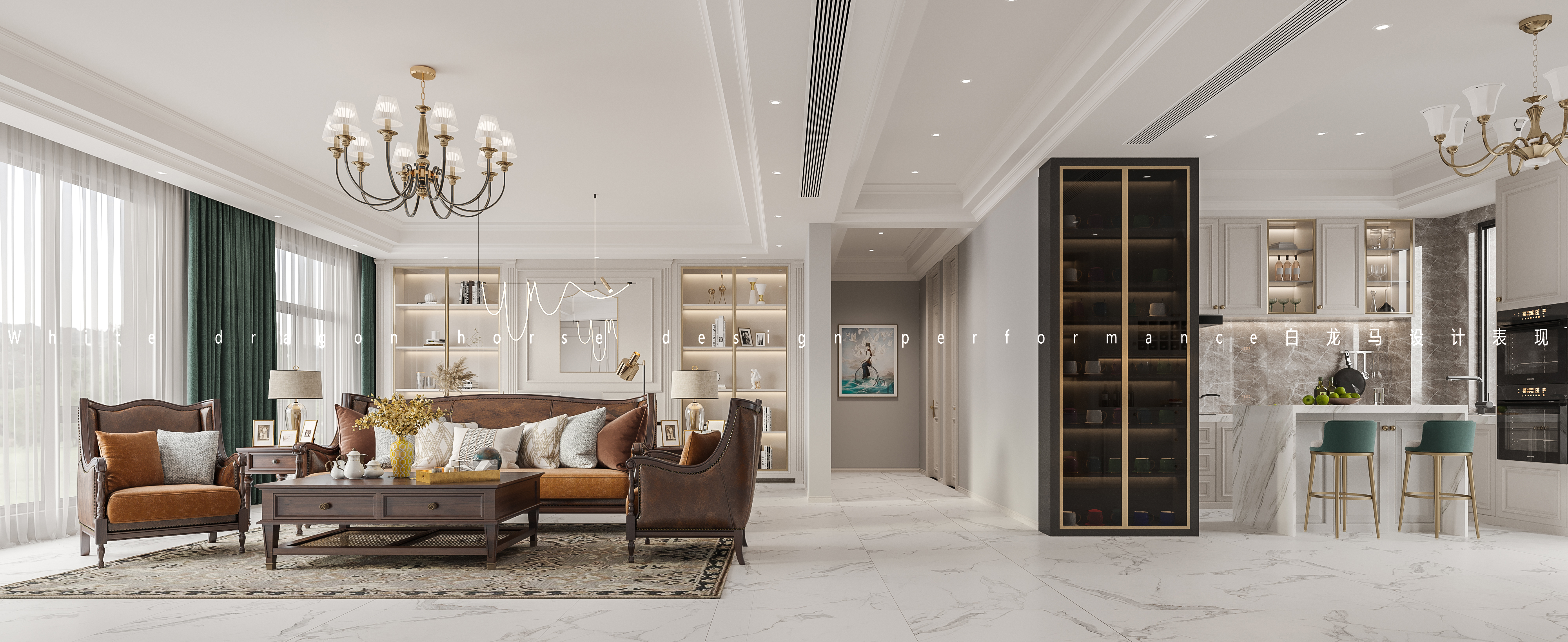 现代简美家装设计——白龙马效果图-2