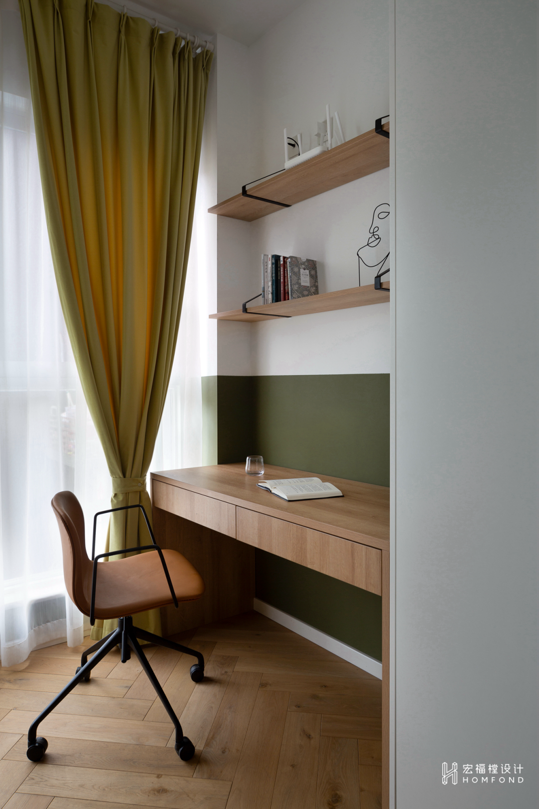 原木+奶茶色，随性自由的治愈空间 | 宏福樘设计-37