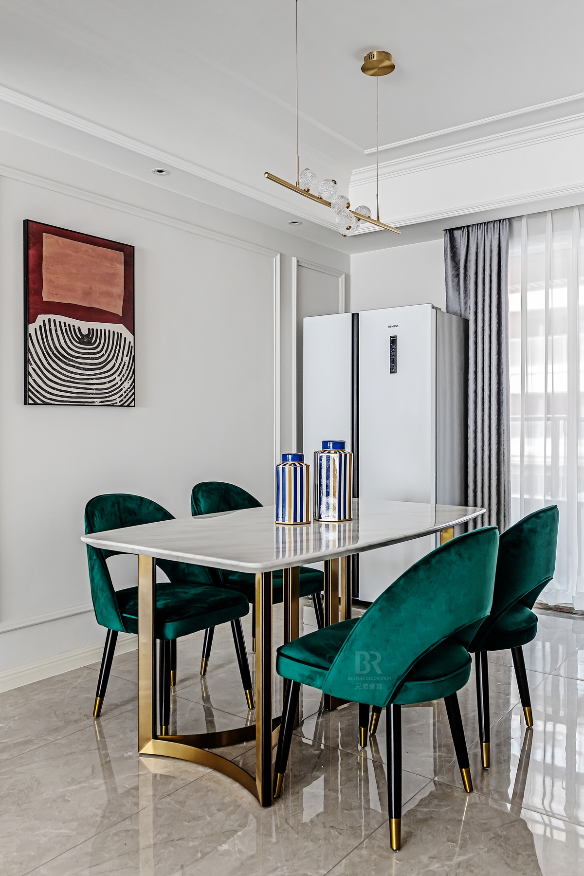 琅樾江山洋房 130㎡美式轻奢风格设计丨重庆兄弟装饰公司-19