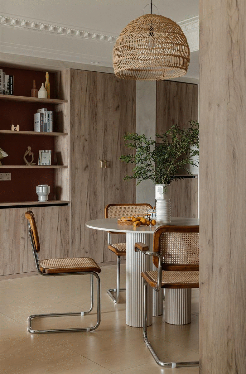 木质线条艺术漆打造度假风精装房丨中国武汉丨武汉梓维空间设计-2