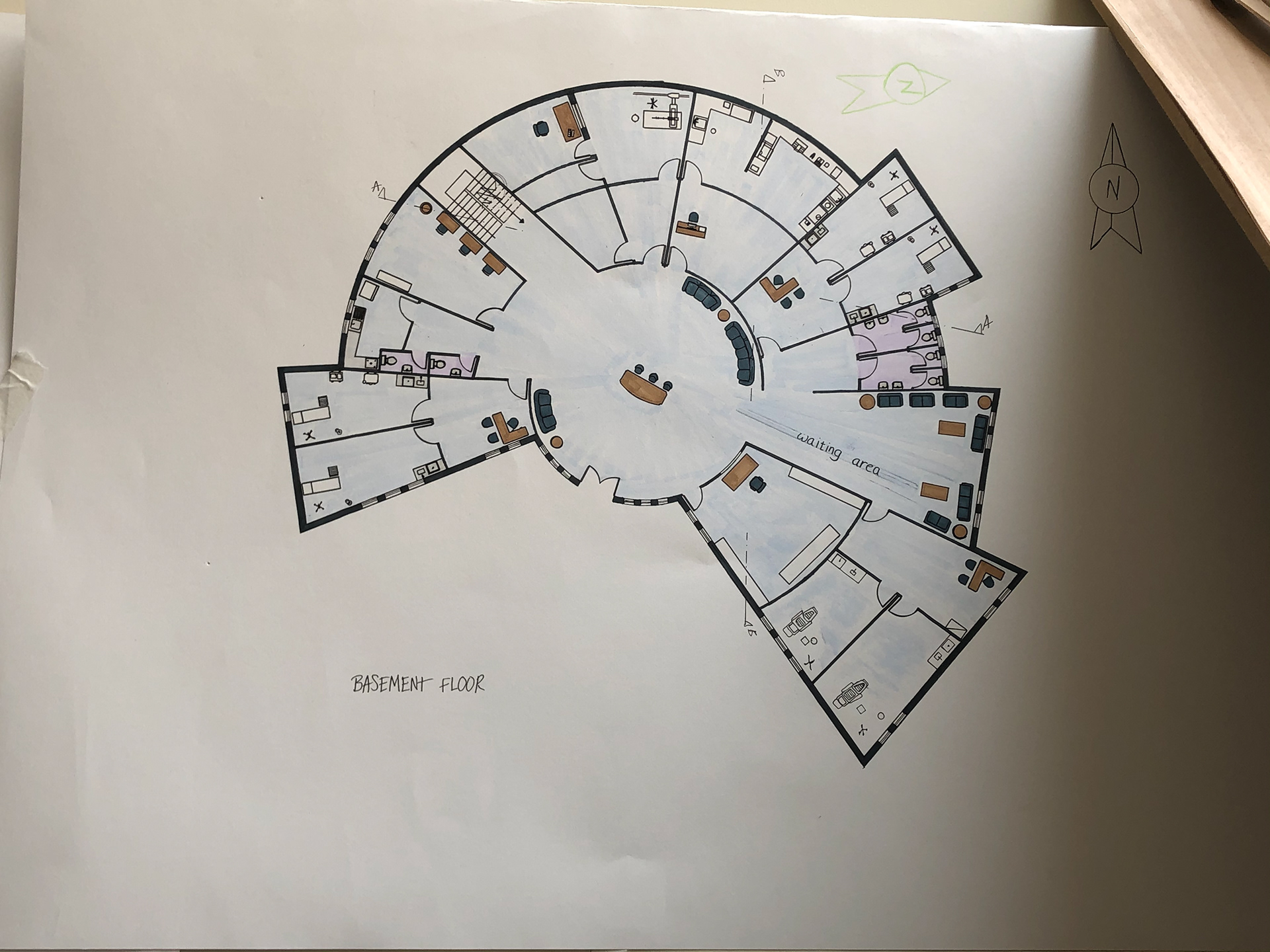 Clinic design - 2nd year, Hand drawings-10