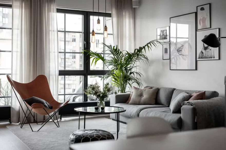 瑞典工业风公寓设计,旧厂房变时尚家居-2