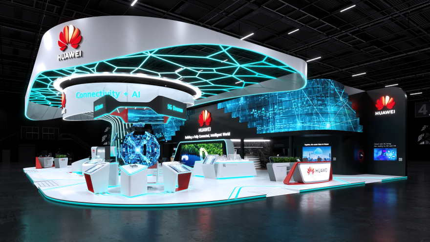 华为智能世界主题展览展位设计-8
