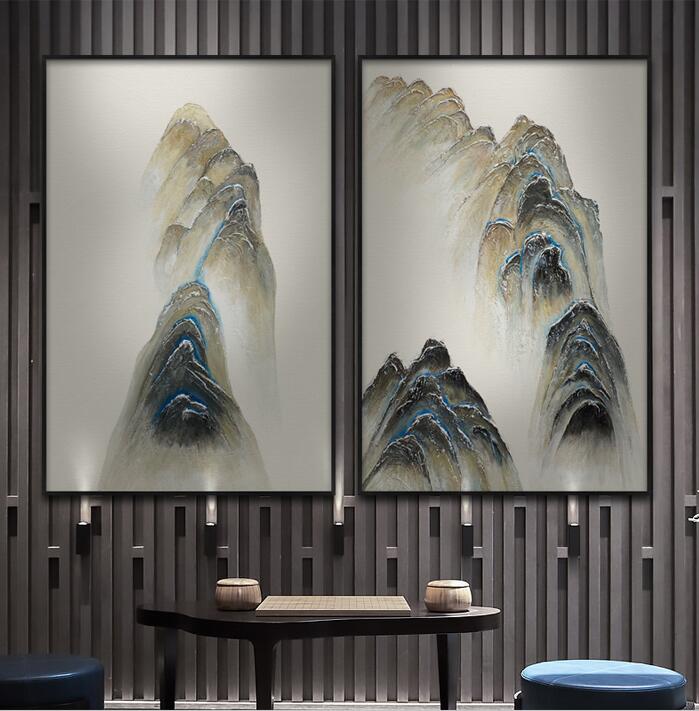 新中式禅意立体装饰画客厅玄关卧室沙发床头背景墙软装样板房挂画-3