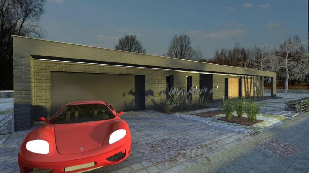 形似钢琴的平屋顶一层住宅-13