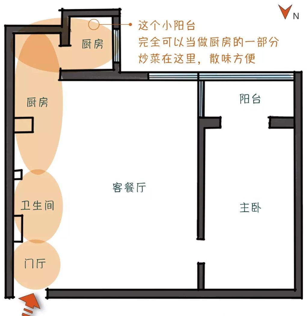 玖雅甘棠设计 | 一居变两居,儿童房与厨房设计是亮点-8