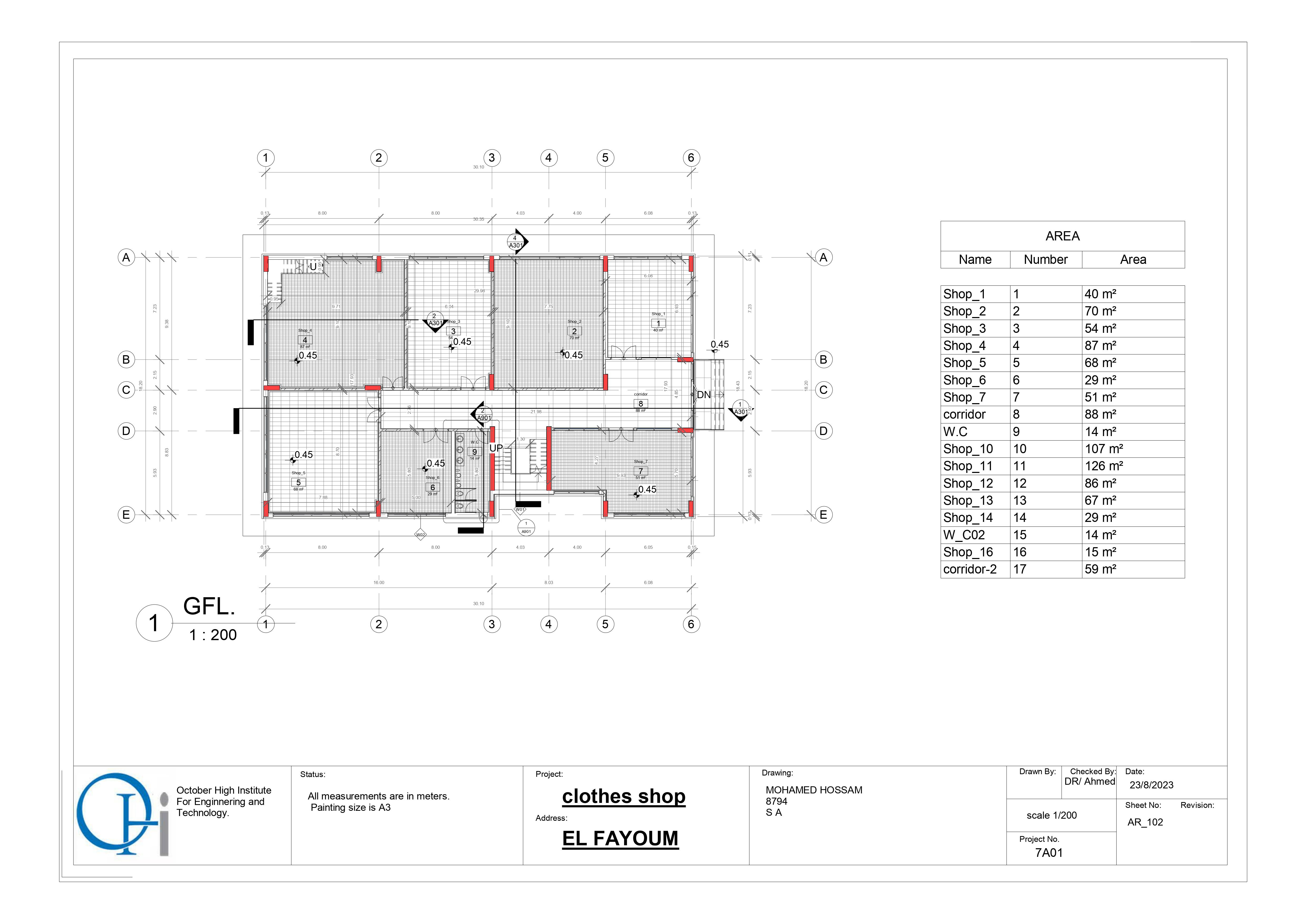 Working drawings (clothes shop)-1