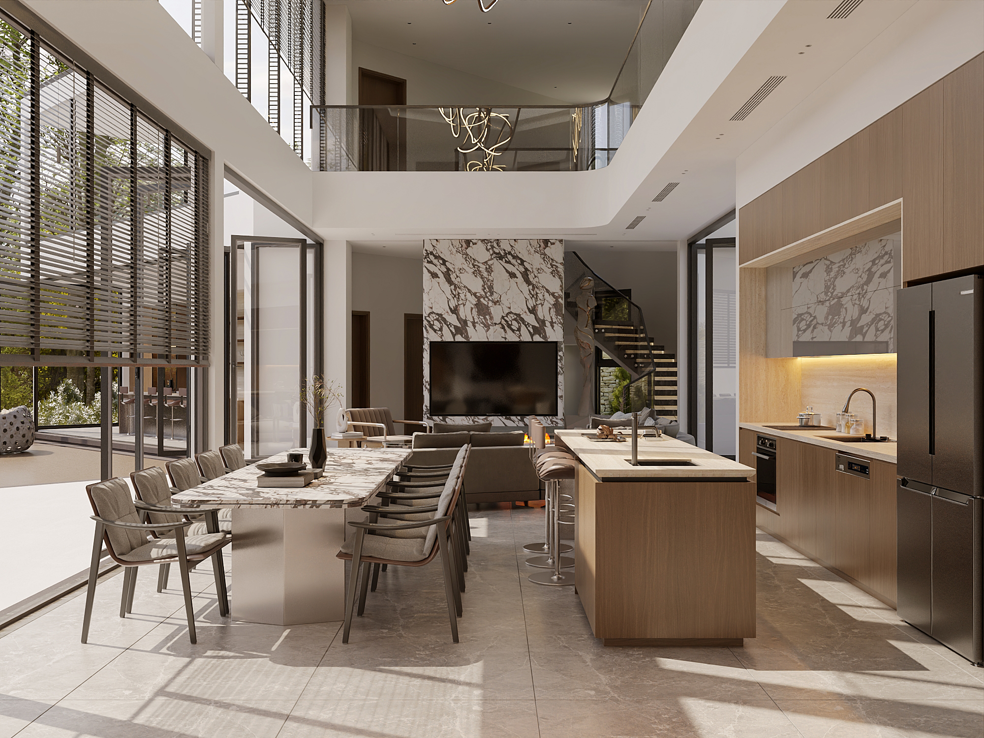 LIVINGROOM & KITCHEN - VILLA DONG XUAN - HA NOI-7