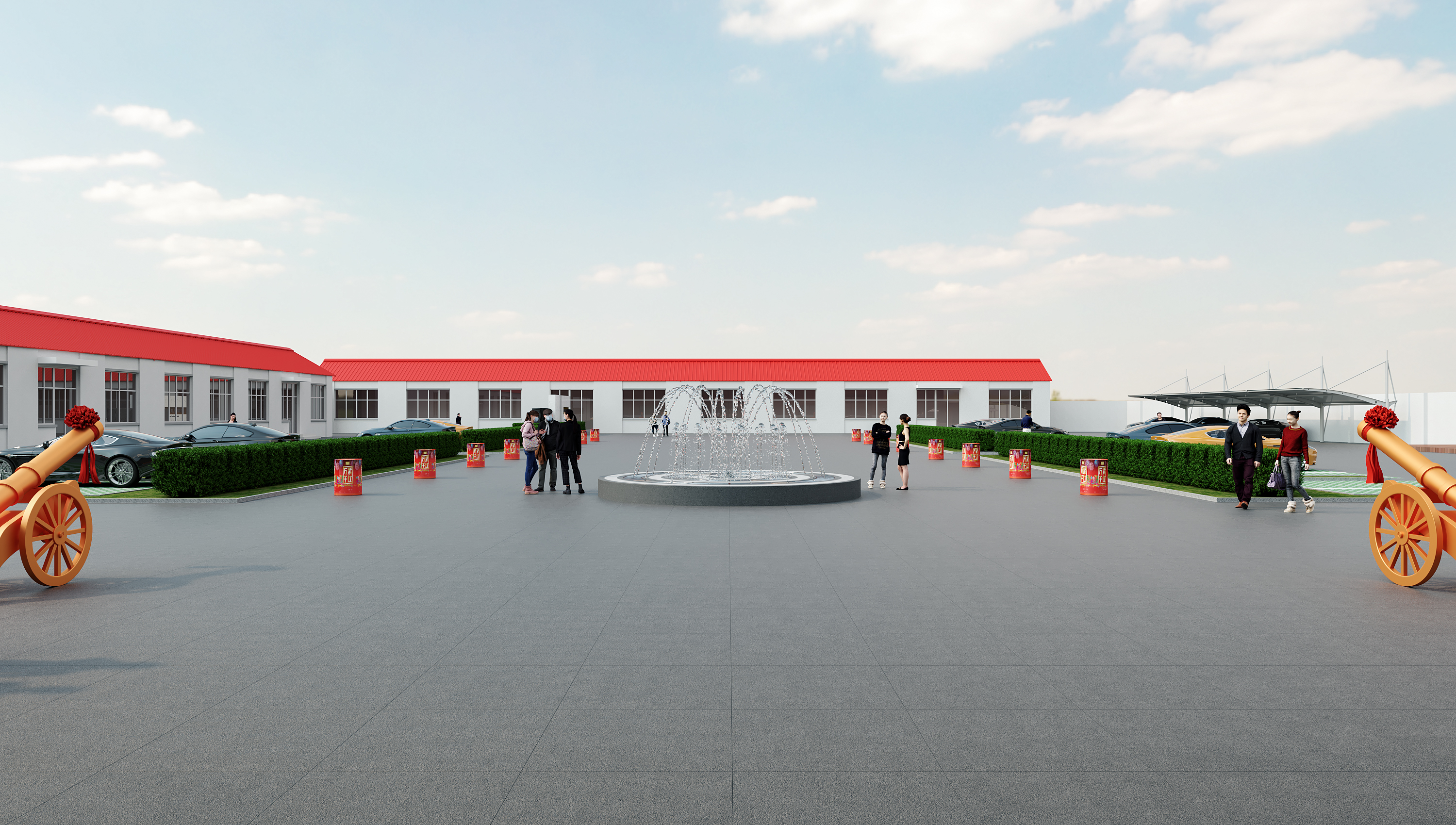 山东东营礼宴中心大院设计-4