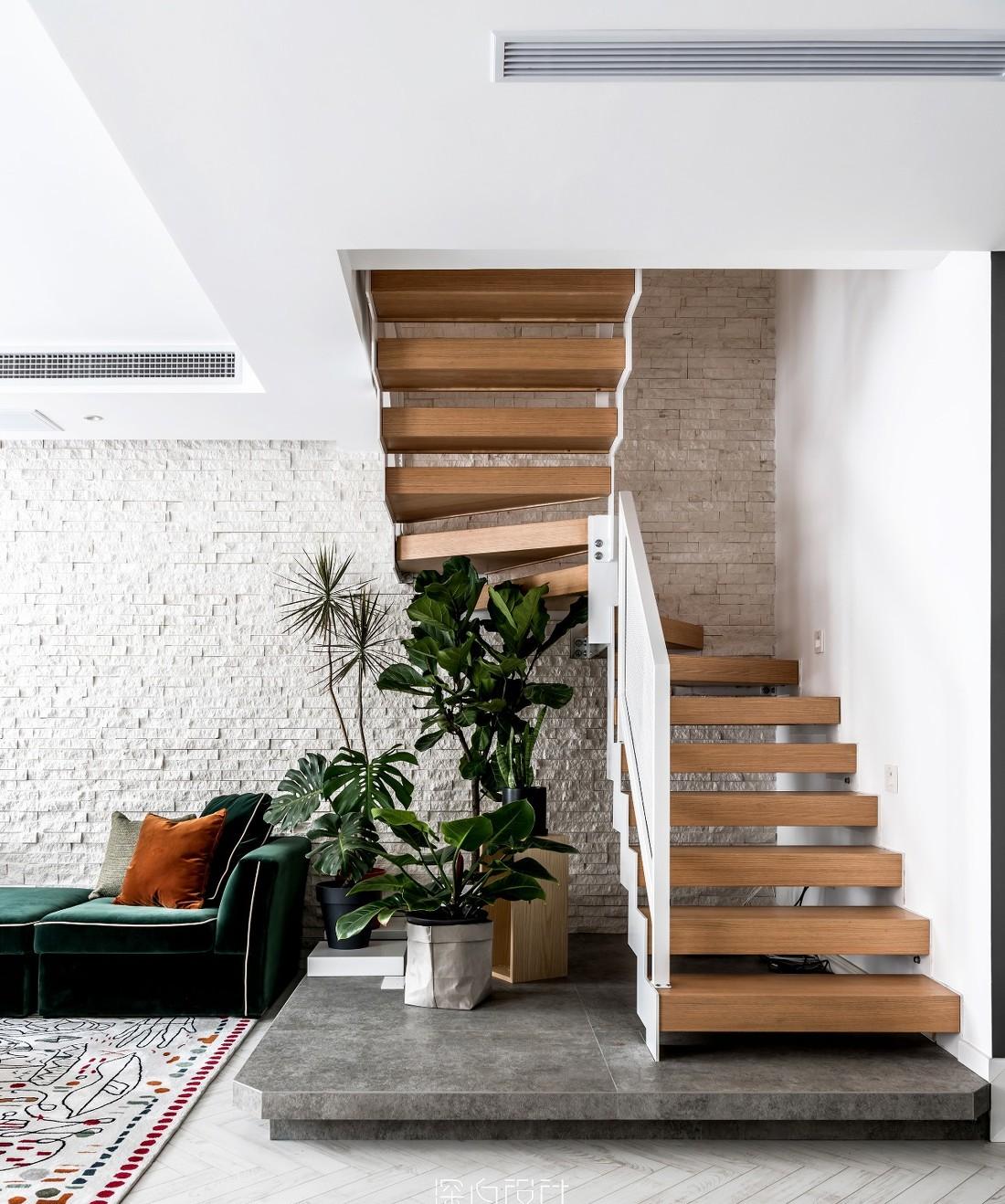 红房子开放式家居设计，自然元素打造复古质感-9