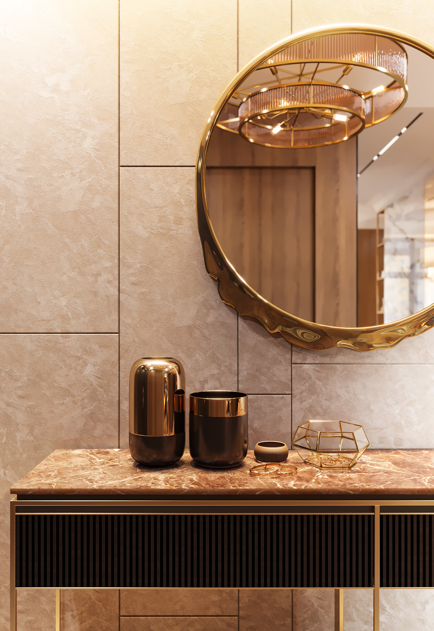 ЖК Grand DeLu·e 客厅丨俄罗斯莫斯科丨Red robot design-8