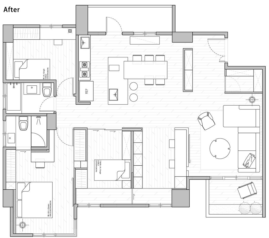新澄设计 | 165m2 纯白空气感亲子宅，纯粹的生活本质！-3