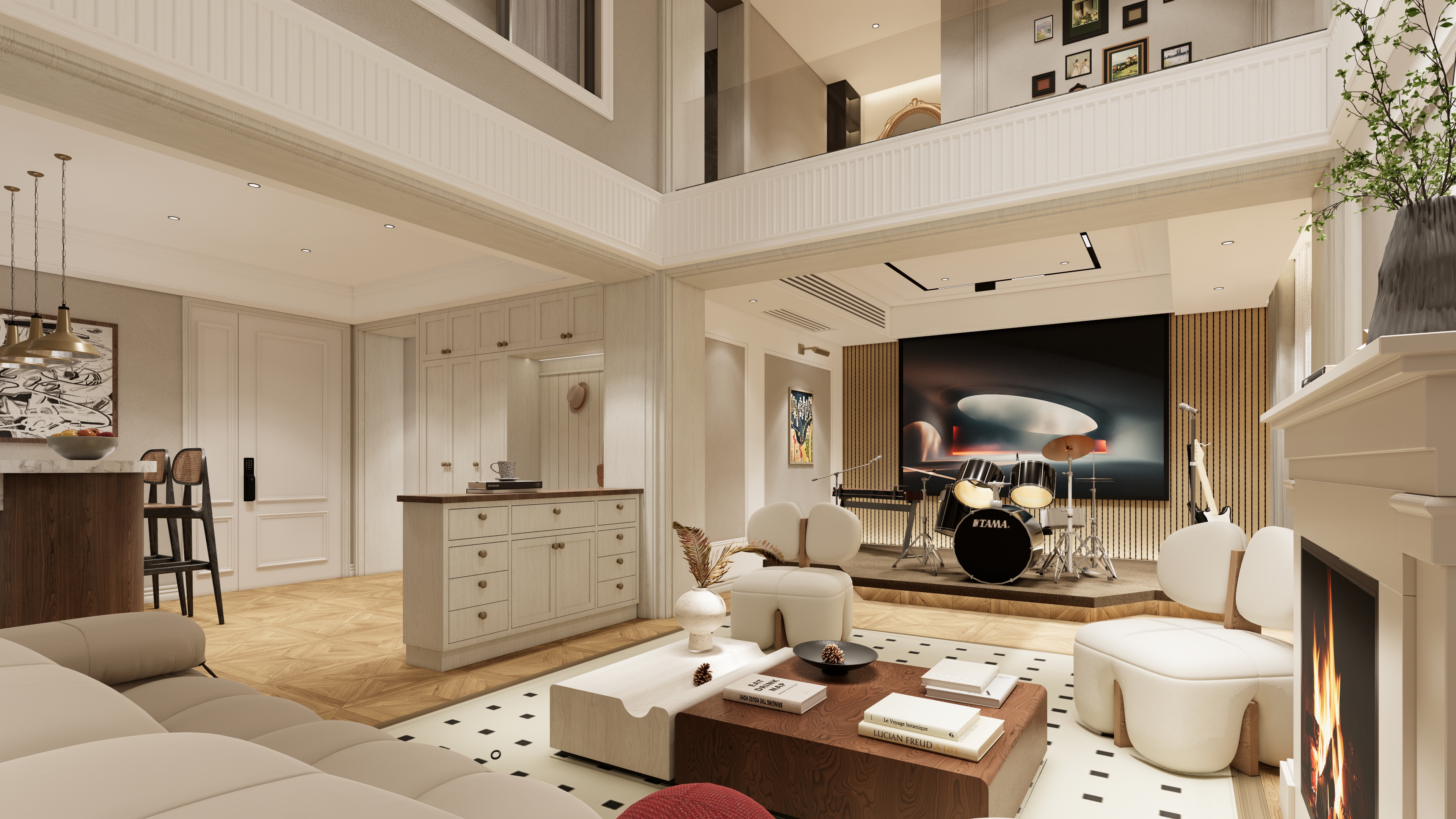 现代美式别墅设计作品丨中国扬州丨南京云间万象空间设计-30