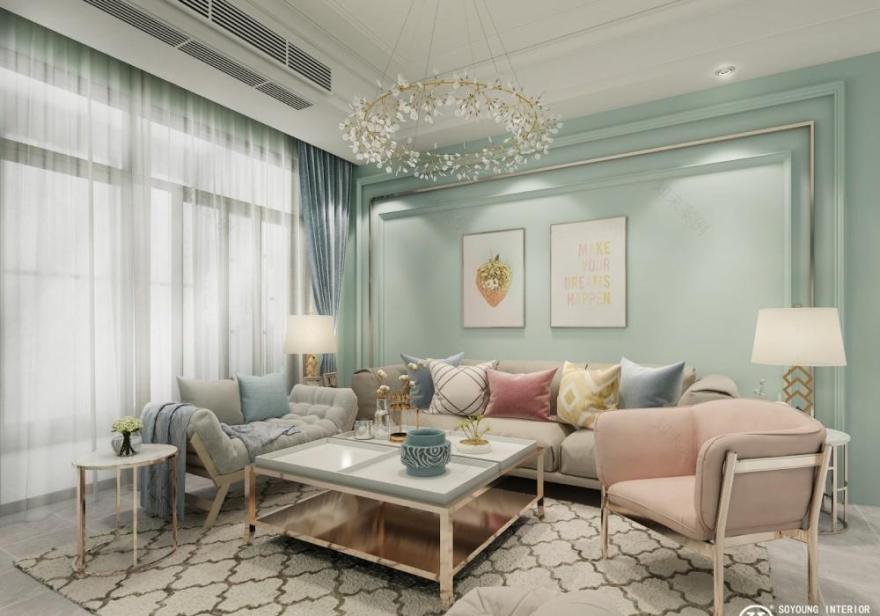 北欧轻奢美式混搭,温馨雅致生活空间-2