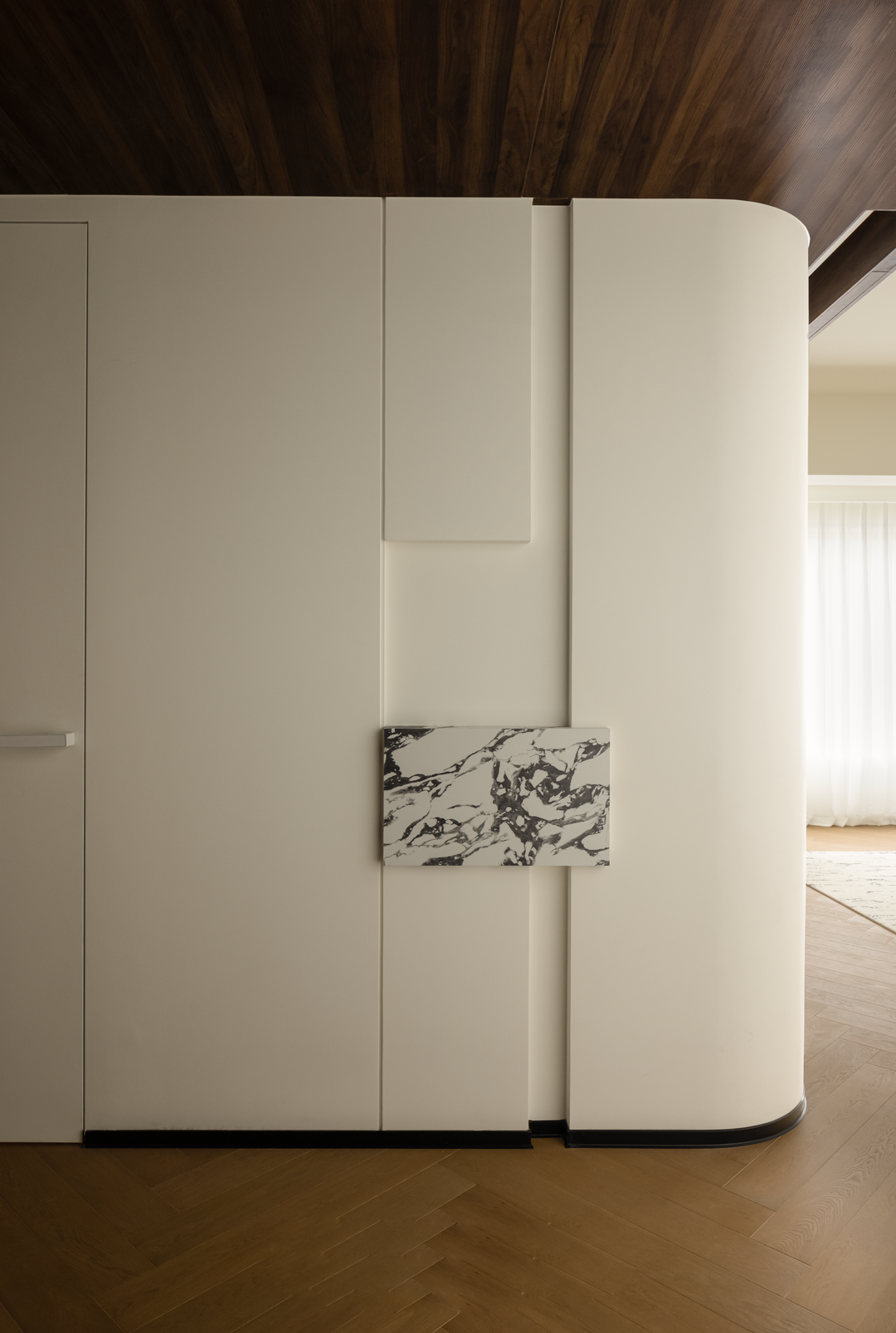 143㎡精装修全拆改,打造现代法式与中古融合的家丨飞墨设计-8