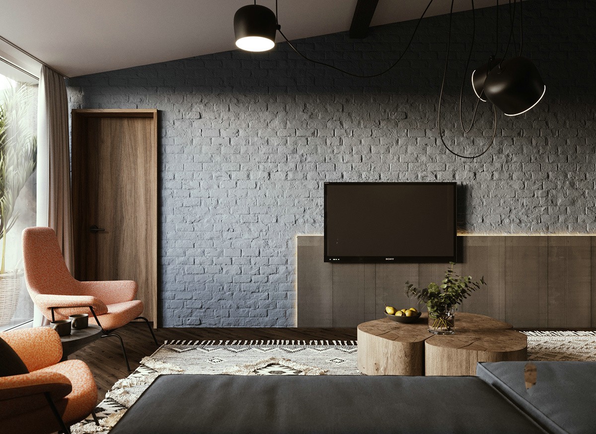 高级黑遇上工业风,酷感十足的理性居所-9