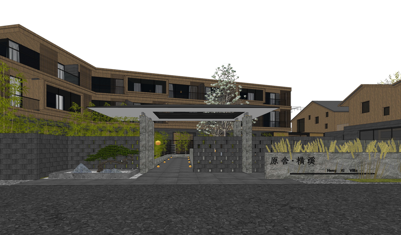 原舍横溪民宿酒店SU模型-2