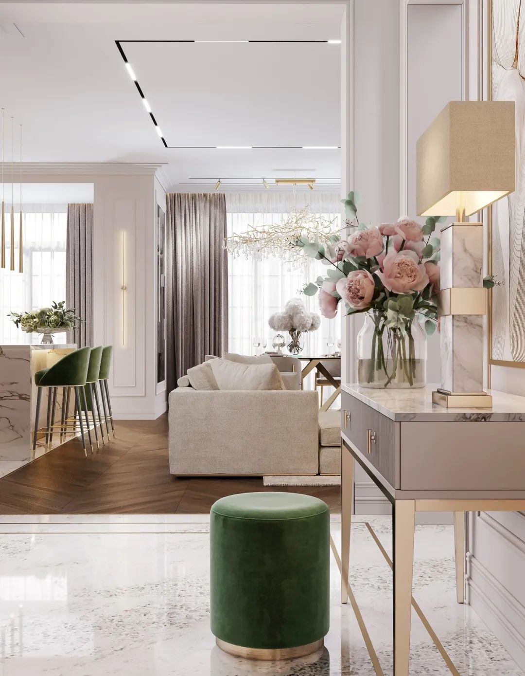 现代轻奢风的居住空间-16