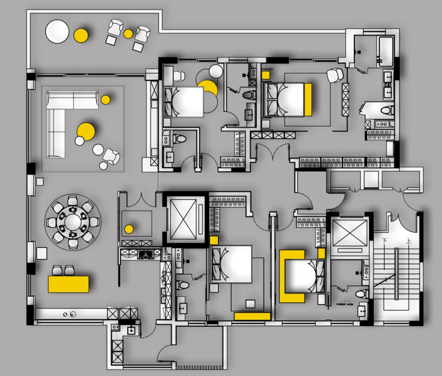 曲江玫瑰园·刘雅娟的大平层艺术装扮丨中国西安丨様家荟·御点软装设计中心-101