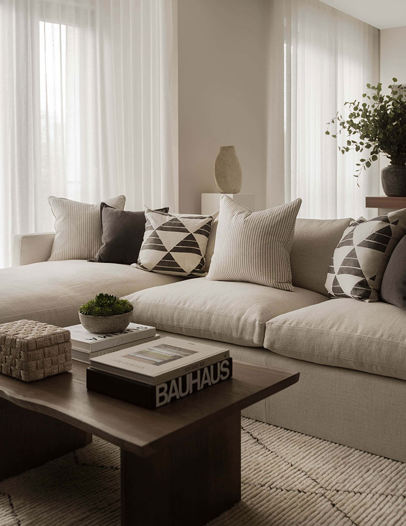 伦敦公寓中性色调与绿植的和谐搭配-2