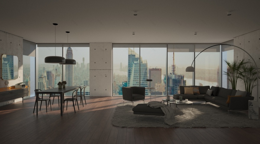 3D建筑信息图室内空间建模与渲染项目-4