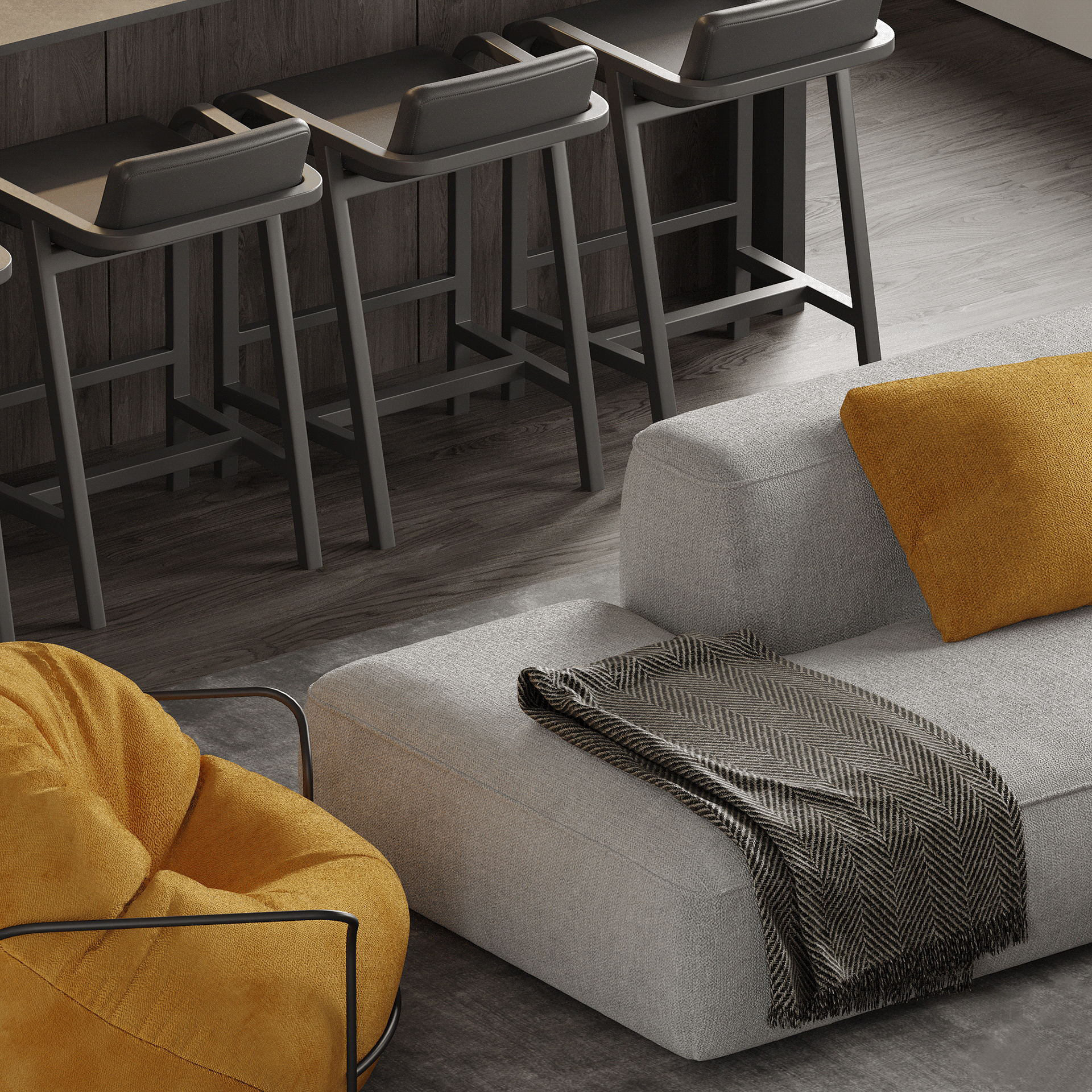 高级灰色系公寓设计 享受一片美好时光。-2