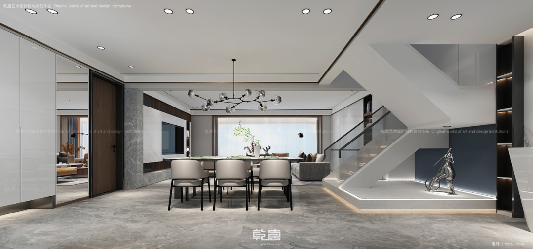 沈阳龙湖天宸原著现代新中式别墅设计丨中国沈阳丨TDD+e乾唐设计-14