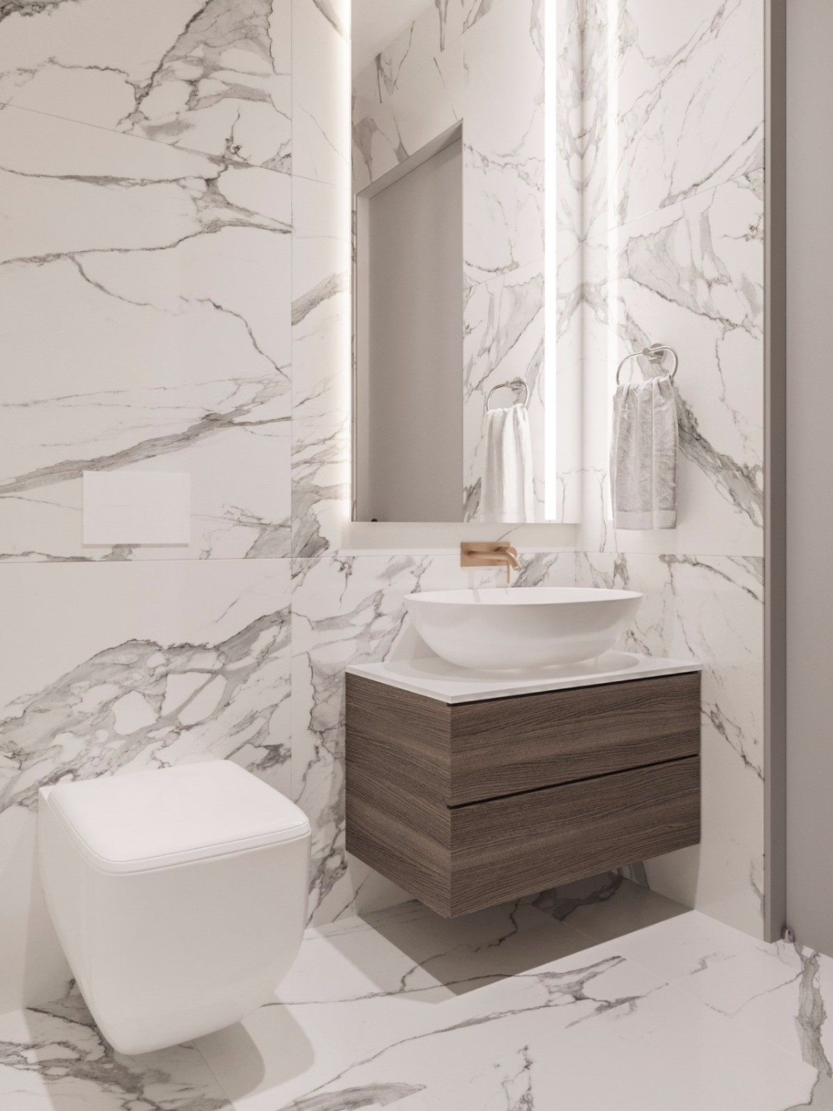 莫斯科 120㎡现代简约公寓，木材与大理石的优雅融合-40