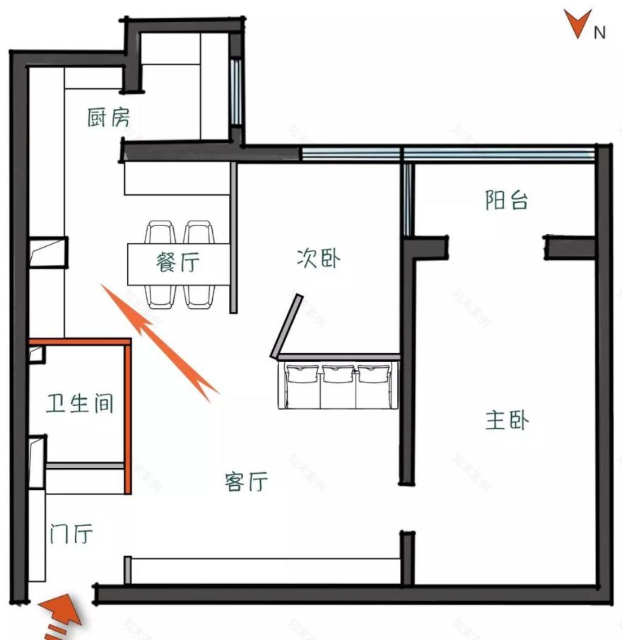玖雅甘棠设计 | 一居变两居,儿童房与厨房设计是亮点-20