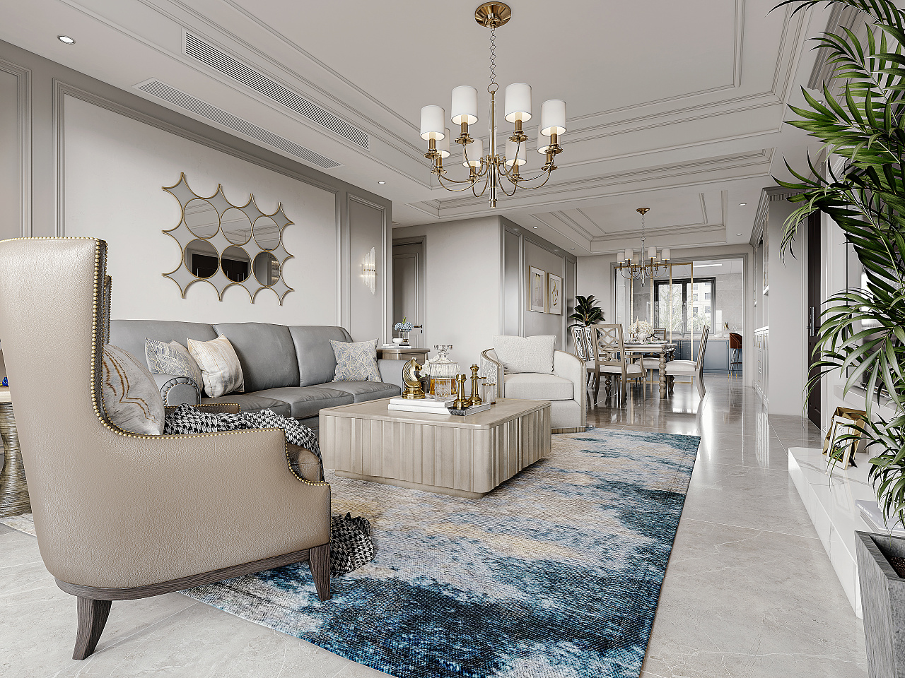 法式轻奢平层设计-32