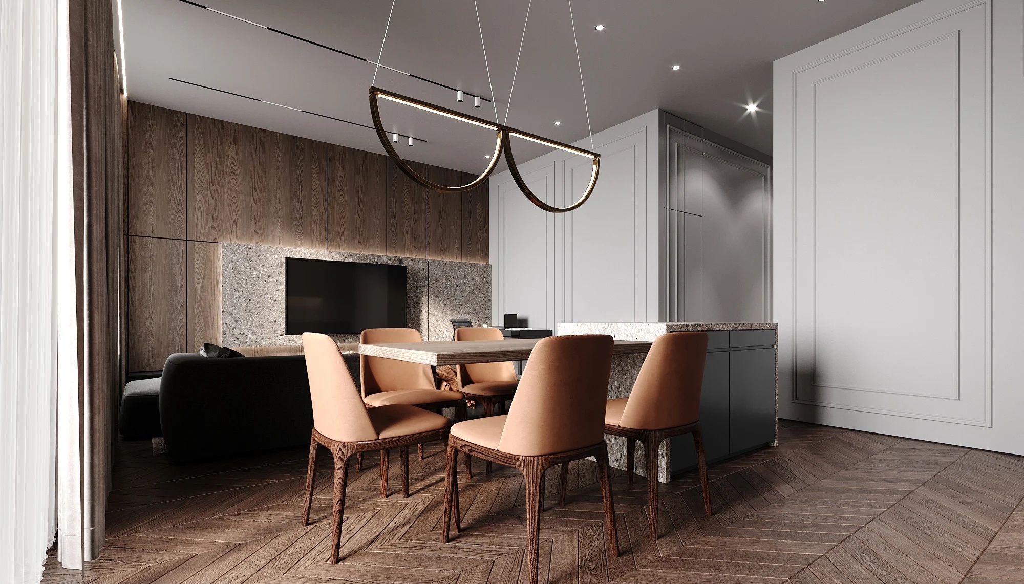 高级灰+橙色住宅设计-6