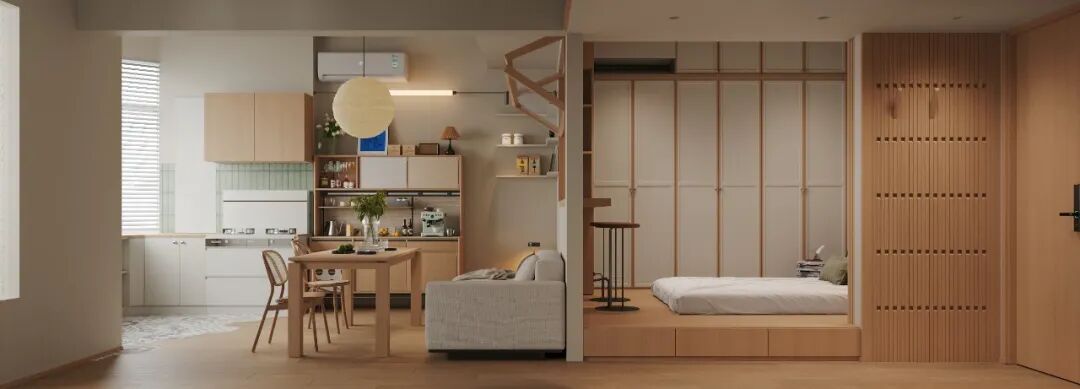 深圳如愿空间设计丨罗湖水产大厦61㎡，一家五口不将就的“生活提案”-19