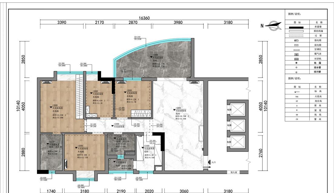 现代轻奢四居室装修设计-0