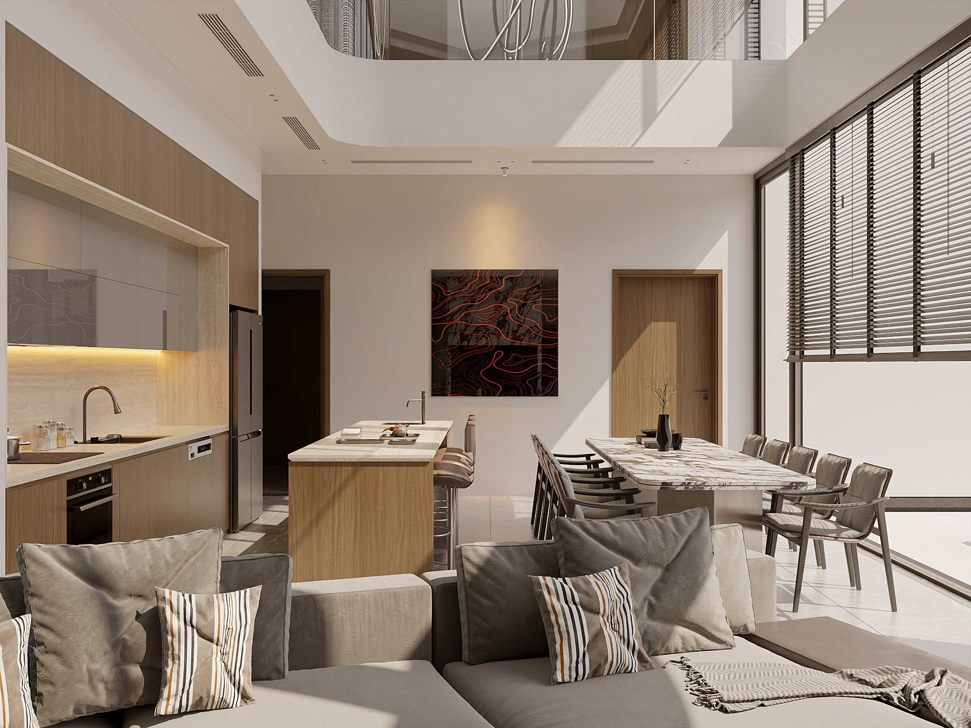 LIVINGROOM & KITCHEN - VILLA DONG XUAN - HA NOI-14