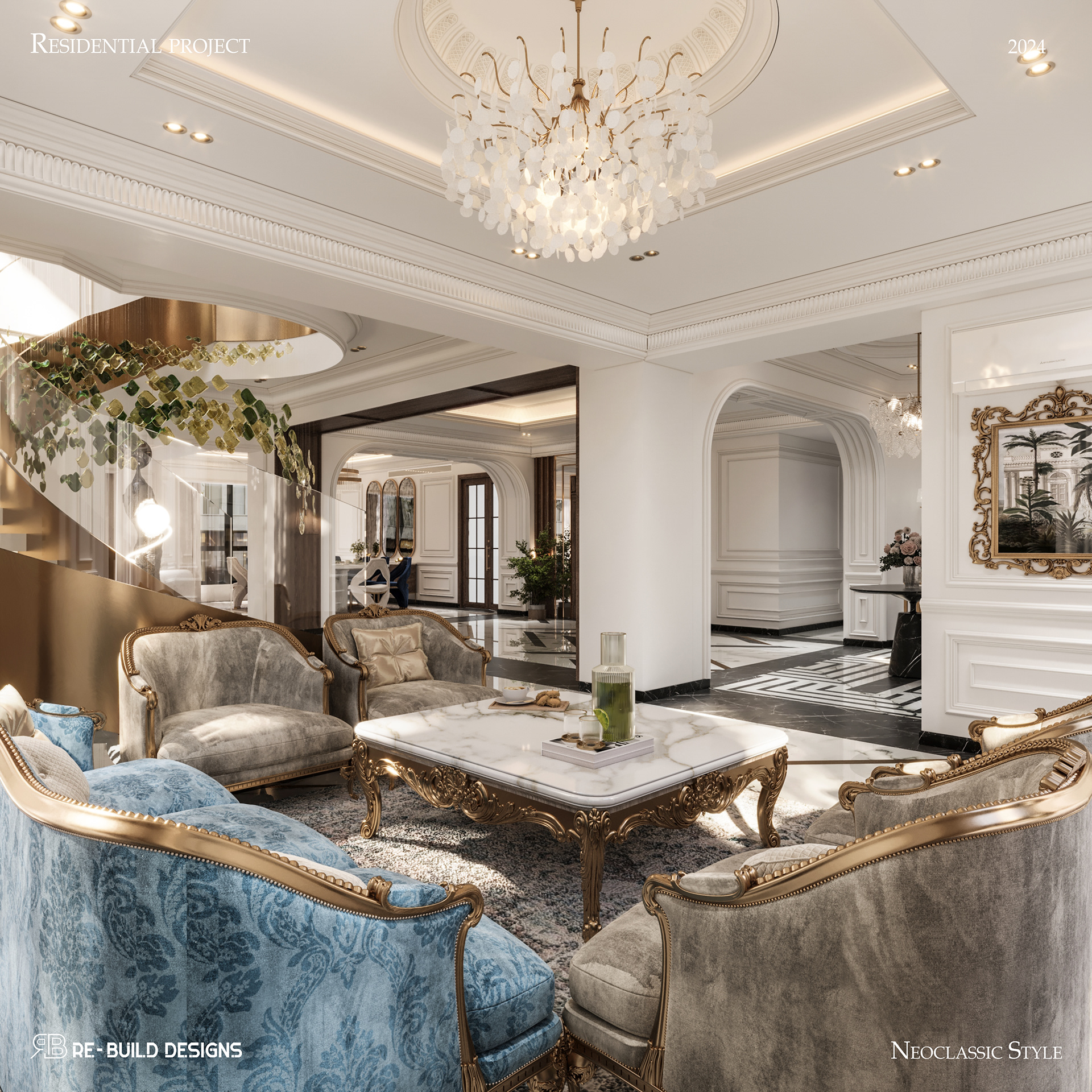 新古典别墅接待室内设计及新古典别墅室内设计丨埃及丨Re  Build Designs-32