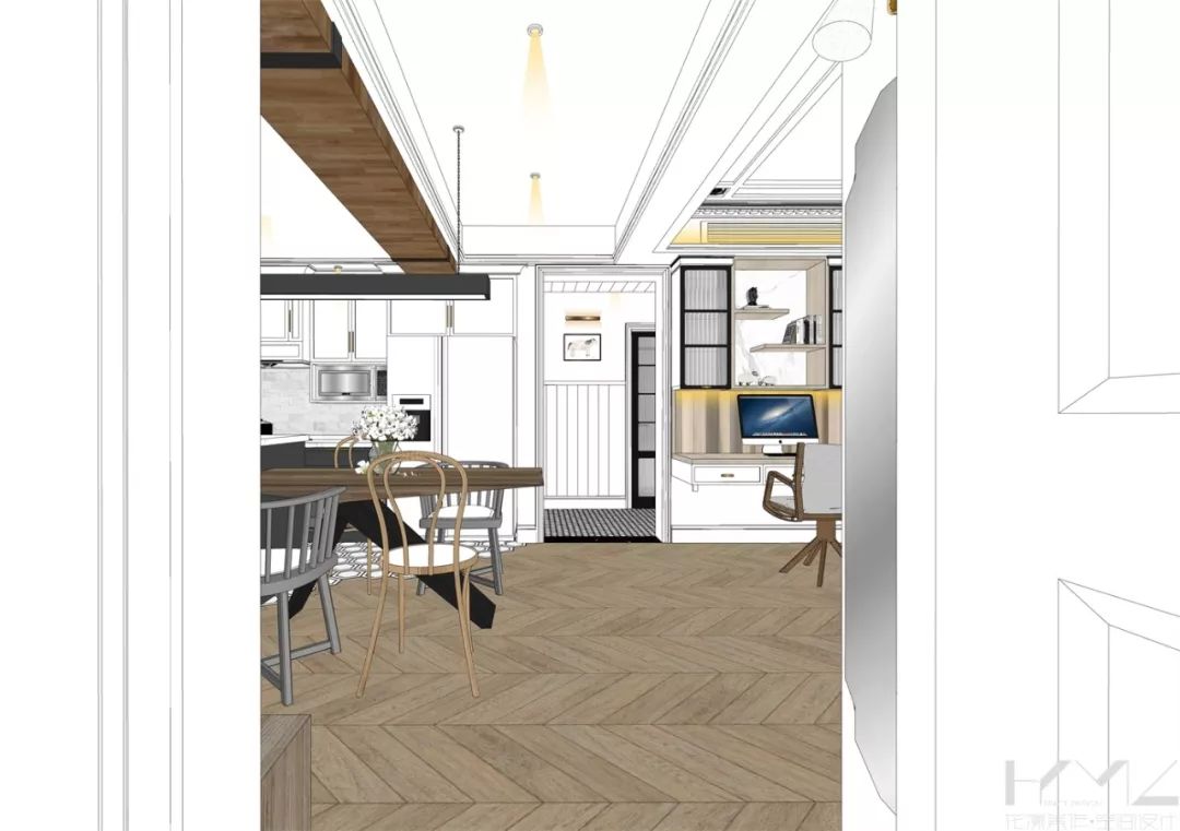 南京 124㎡现代美式混搭家居，开放式厨房、飘窗改造亮点多-21