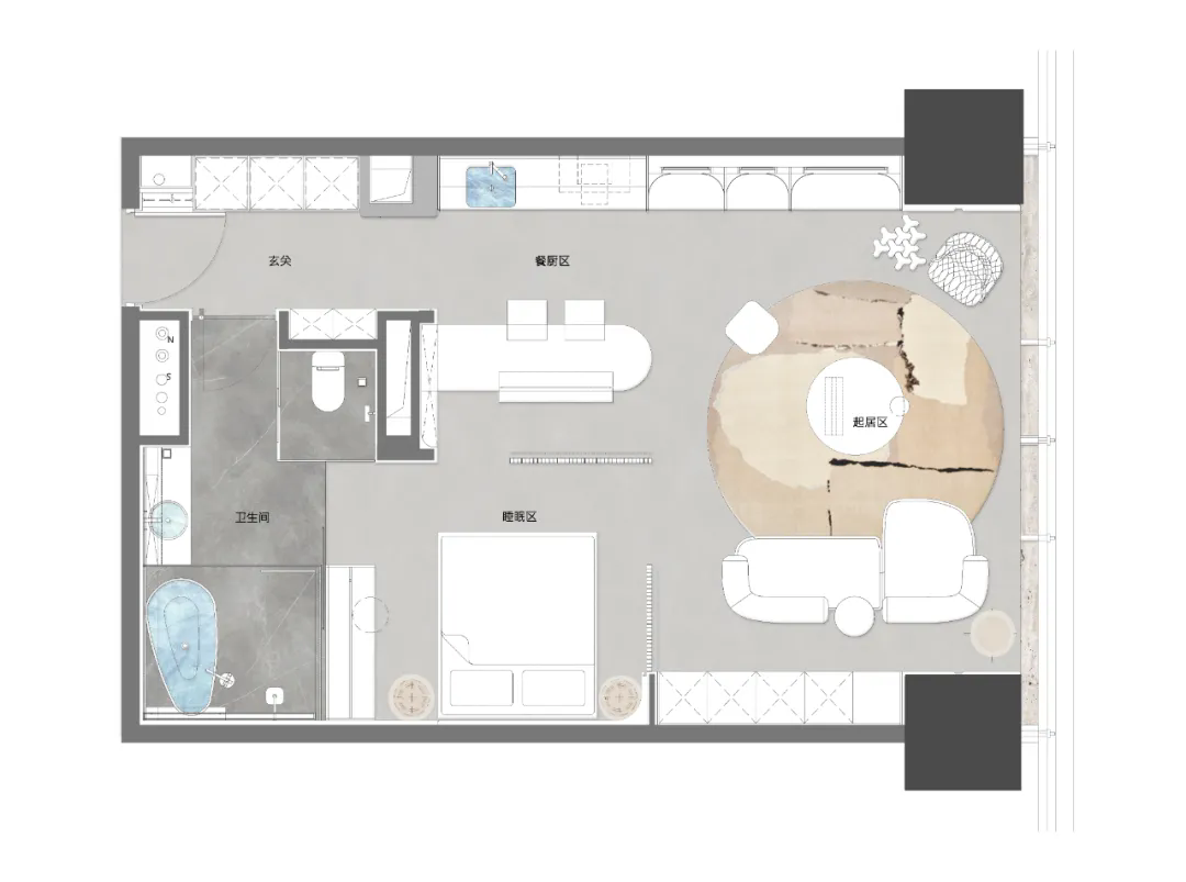 100㎡“静奢风”天际样板间设计，满满的高级感丨唐忠汉-19