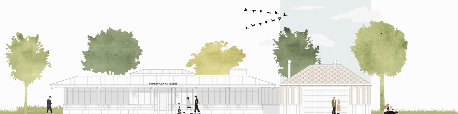 加拿大卡尔加里中央纪念公园木质曲线餐厅设计丨Studio North-21