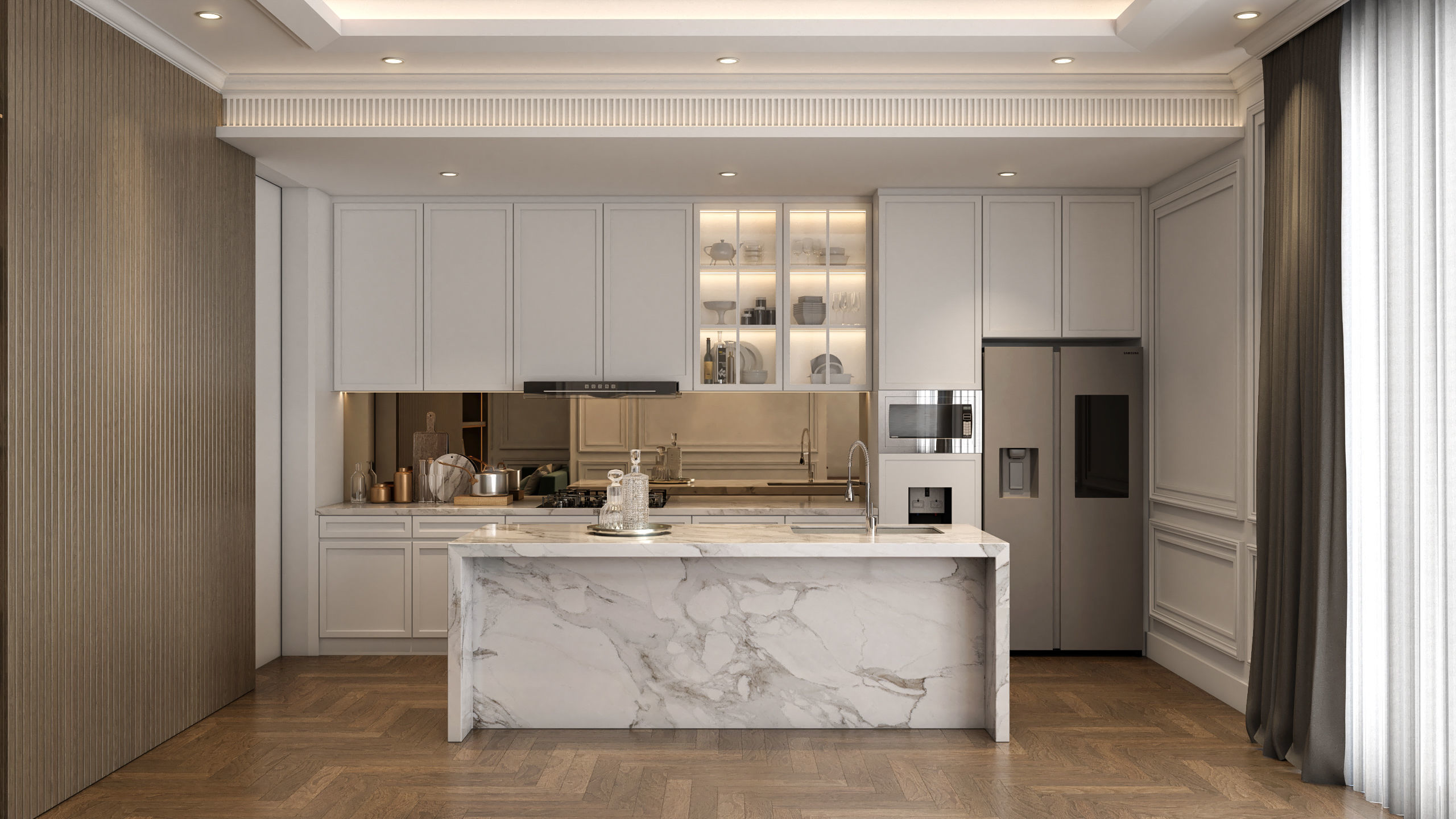 Modern classic kitchen & living design-7