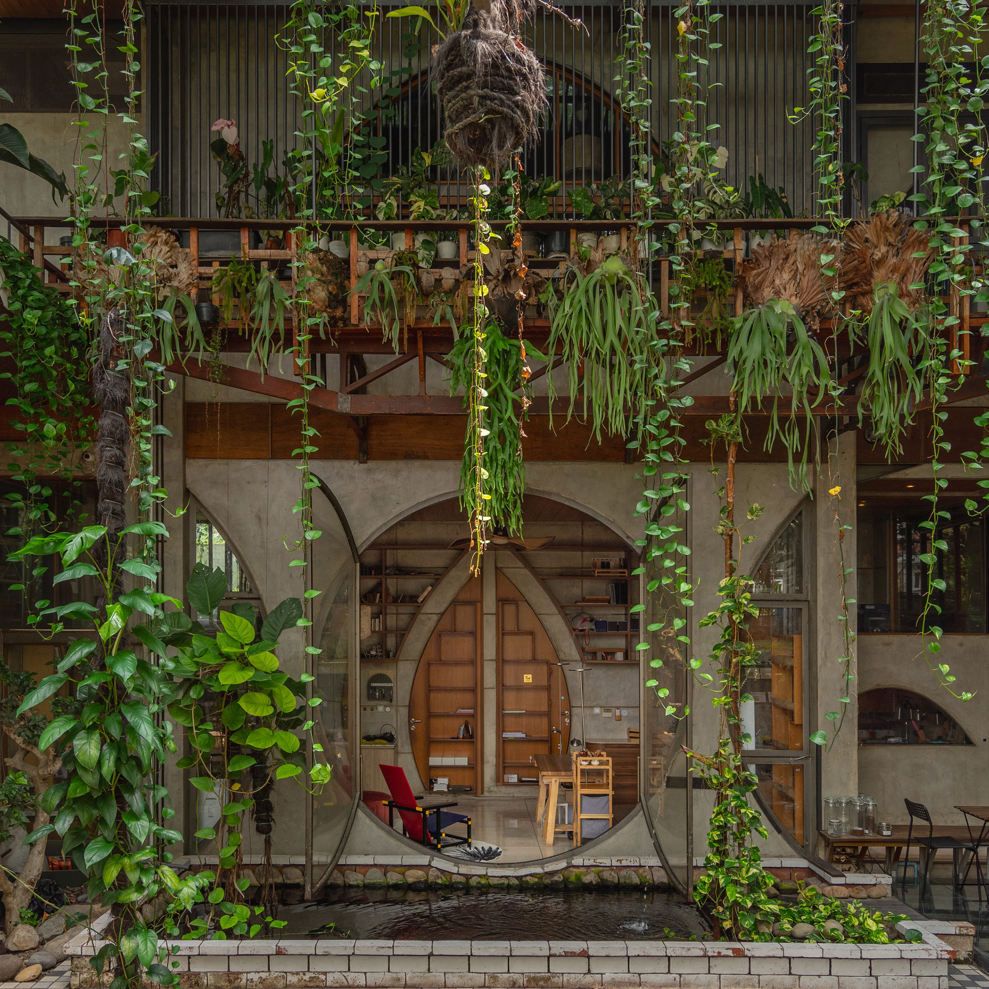 绿意盎然的别墅住宅兼工作室丨印度丨Realrich Architecture Workshop-52