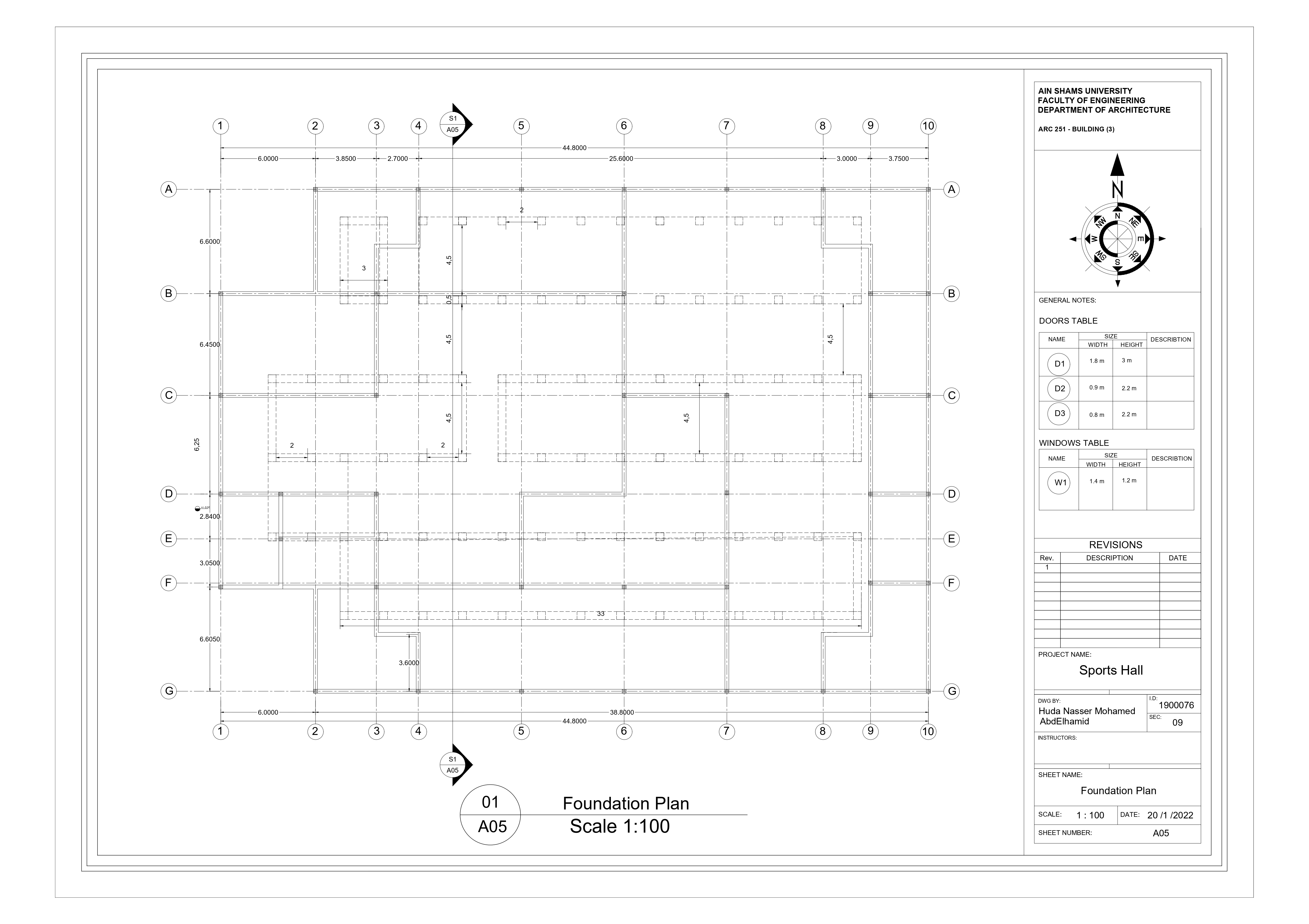 斯波茨大厅·工作图纸丨Ain Shams 大学工程学院建筑系-7