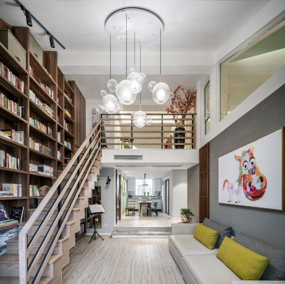 120平大四居日式混搭复式家-2