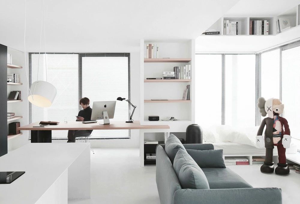 城市岛简约住宅设计,黑白灰打造艺术空间-1