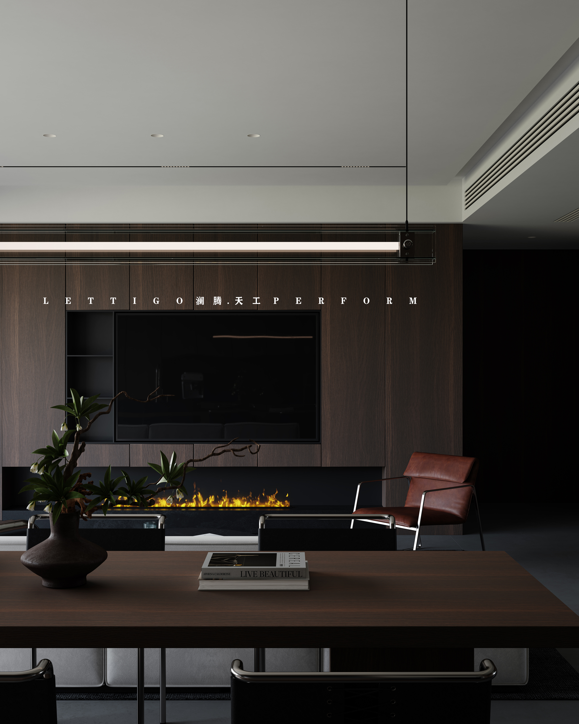 深色系意式极简，组合出神秘又高级的家居氛围-3