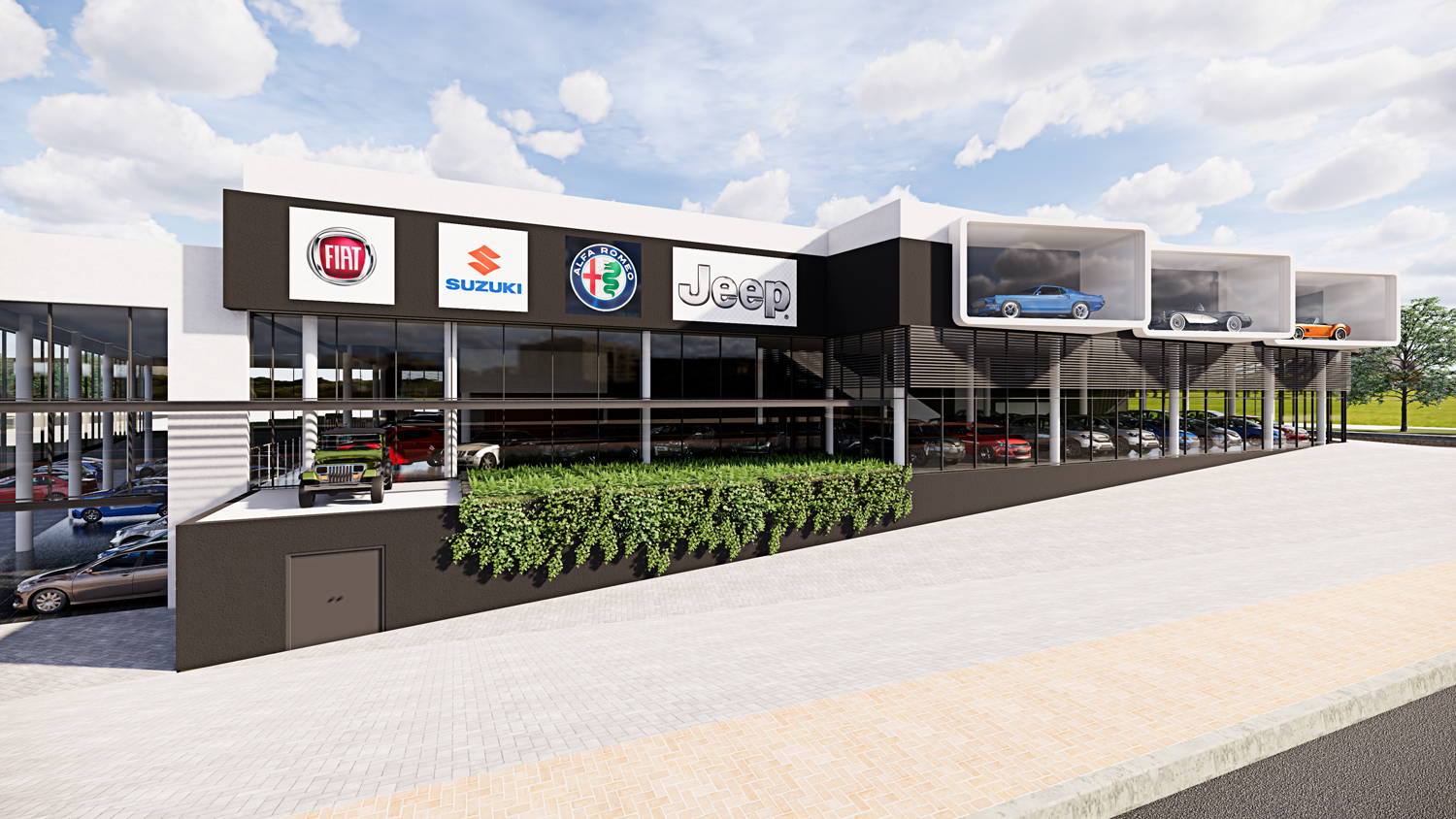 南非汽车展厅设计，旋转展台展示经典车收藏-9